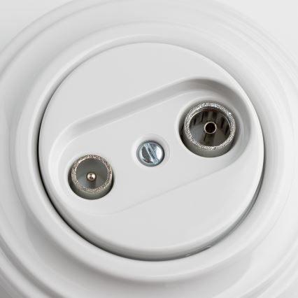 Kliklap - Retro TV+Radio Pass-Through Wall Socket with Snow-White Frame