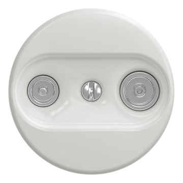 Kliklap - Retro TV+Radio Socket (Loop-through) Frameless White Ceramic