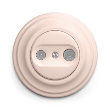 Kliklap - Retro TV+Radio Wall Outlet (End) with Frame, Old Rose