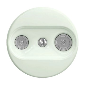 Kliklap - Retro TV+Radio Wall Outlet (Pass-Through), Frameless, Mint Green