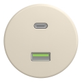 Kliklap - Retro USB-A + USB-C Wall Outlet, Frameless, Beige