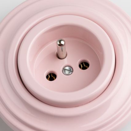 Kliklap - Retro Wall Socket with Frame 230V, Old Rose