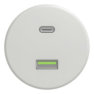 Kliklap - Retro White Ceramic USB Outlet (USB-A + USB-C), Frameless