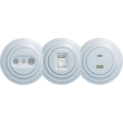 Kliklap - Vintage data socket without frame blue