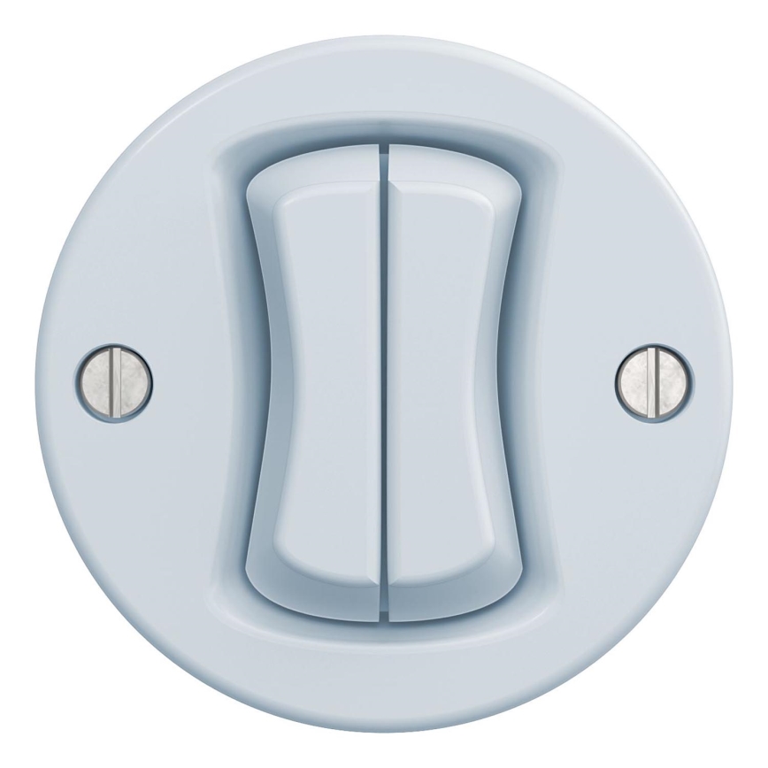 Kliklap - Vintage double push-button switch blue