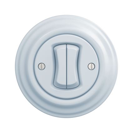 Kliklap - Vintage double push-button switch blue