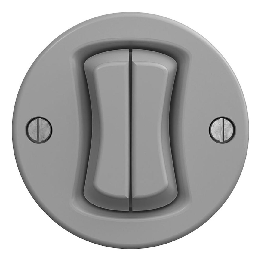 Kliklap - Vintage double push-button switch grey