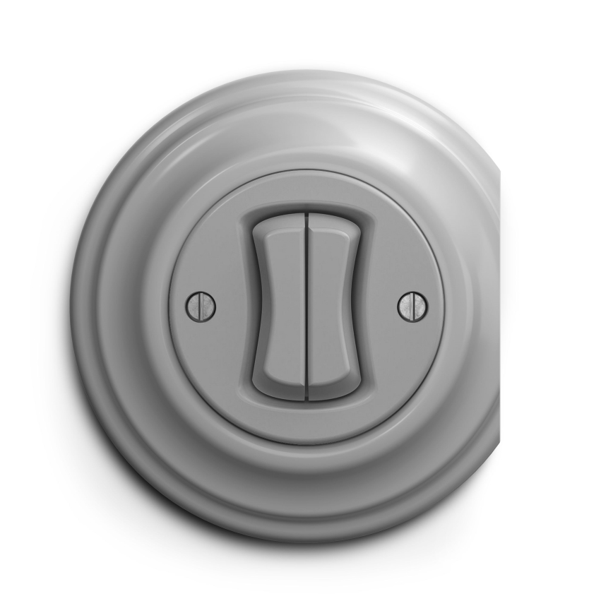 Kliklap - Vintage double push-button switch grey