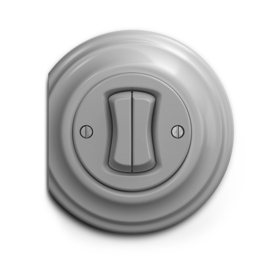 Kliklap - Vintage double push-button switch grey