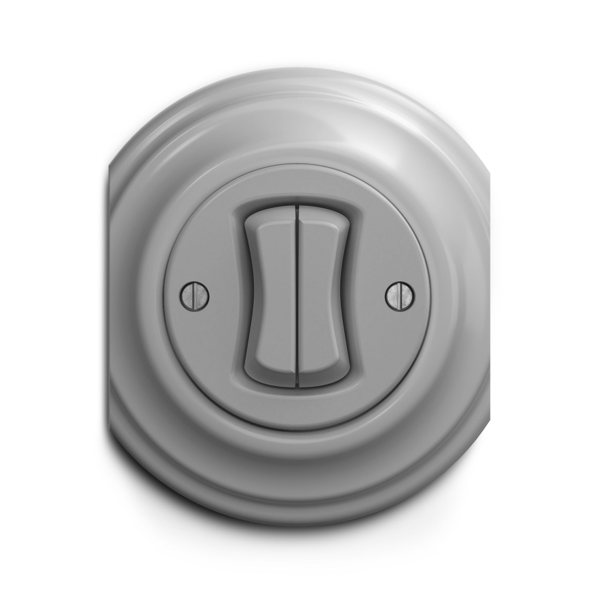 Kliklap - Vintage double push-button switch grey