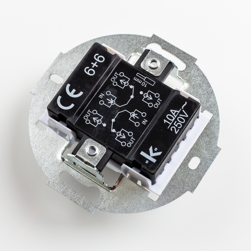 Kliklap - Vintage double staircase switch without frame no. 6+6 black