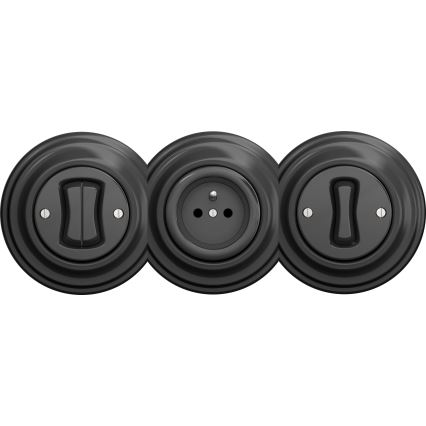 Kliklap - Vintage home socket without frame 230V anthracite