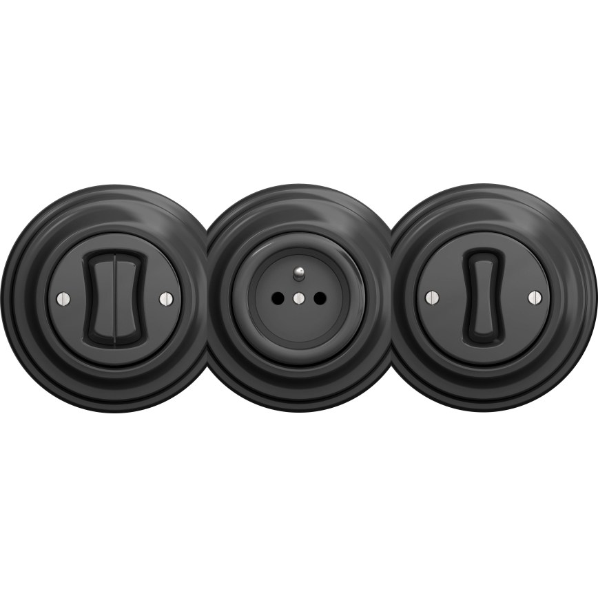 Kliklap - Vintage home socket without frame 230V anthracite