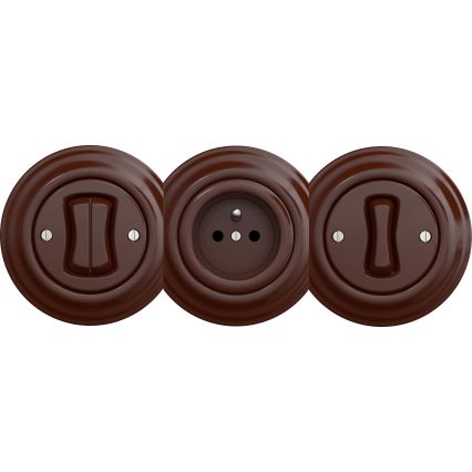 Kliklap - Vintage home socket without frame 230V brown