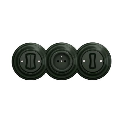 Kliklap - Vintage home socket without frame 230V green