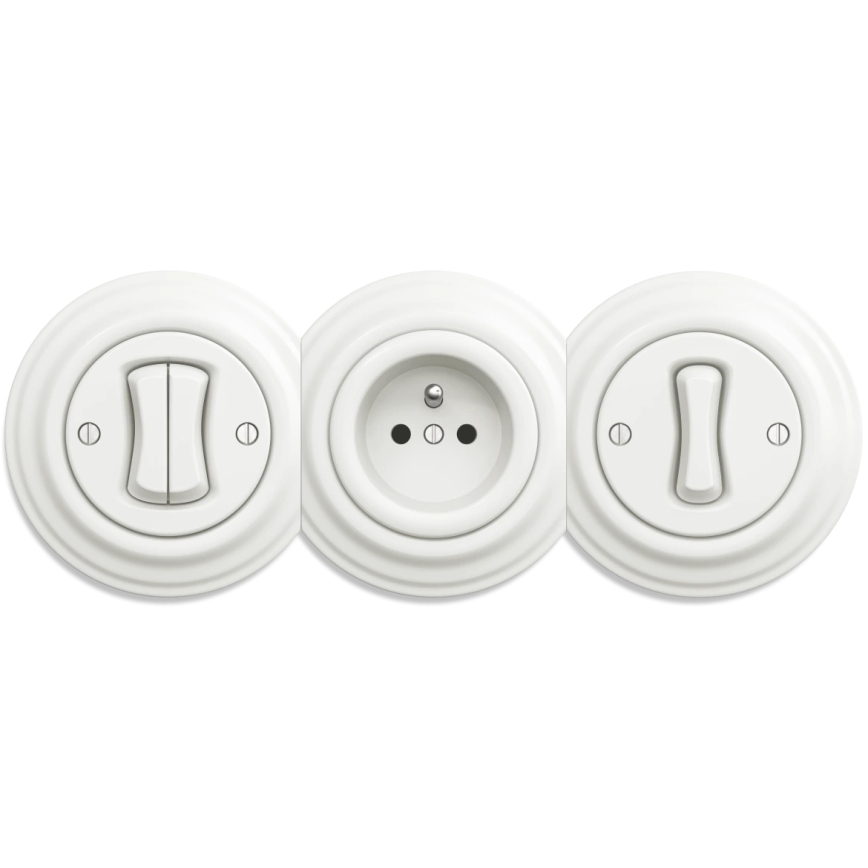 Kliklap - Vintage socket without frame 230V white
