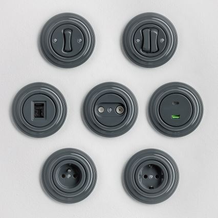 Kliklap - Vintage staircase switch without frame no. 6 anthracite