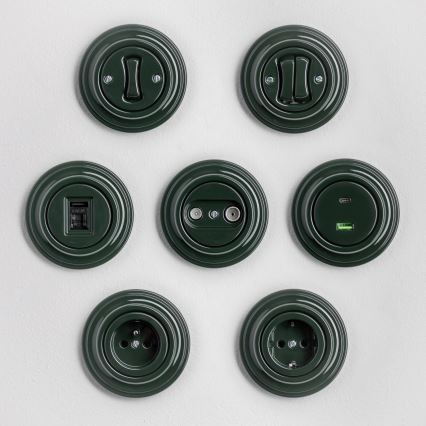 Kliklap - Vintage staircase switch without frame no. 6 green