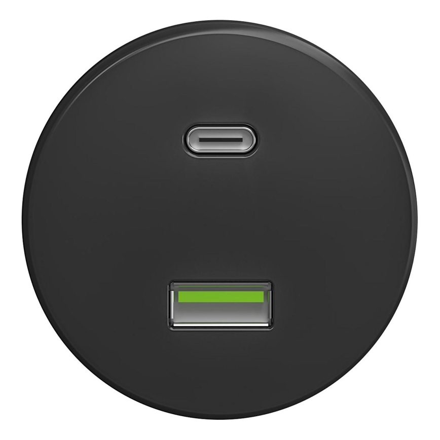 Kliklap - Vintage USB socket A+C anthracite