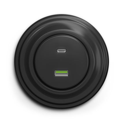 Kliklap - Vintage USB socket A+C anthracite
