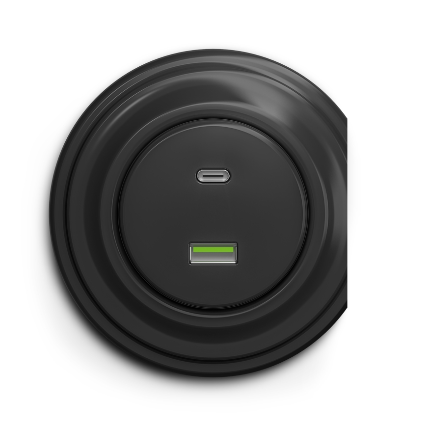 Kliklap - Vintage USB socket A+C anthracite