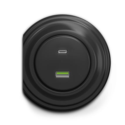 Kliklap - Vintage USB socket A+C anthracite