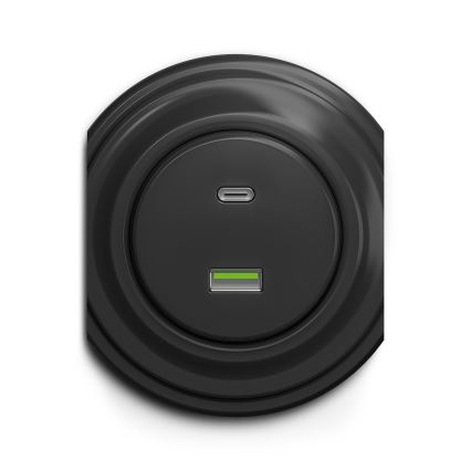 Kliklap - Vintage USB socket A+C anthracite