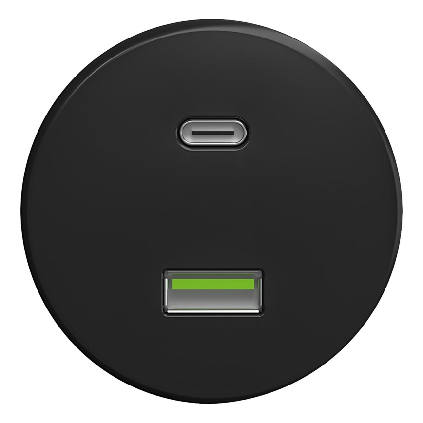 Kliklap - Vintage USB socket A+C black