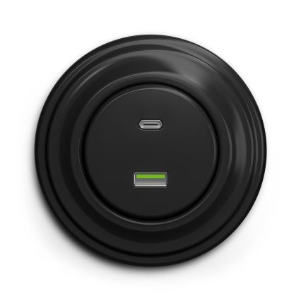 Kliklap - Vintage USB socket A+C black