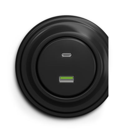 Kliklap - Vintage USB socket A+C black