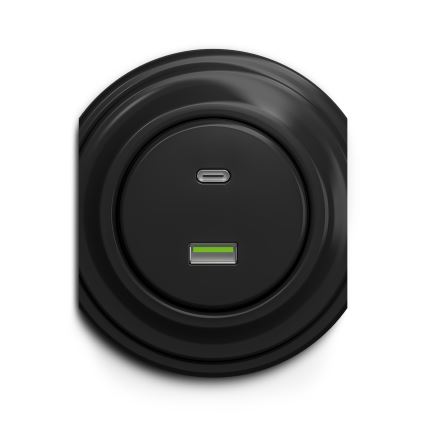 Kliklap - Vintage USB socket A+C black