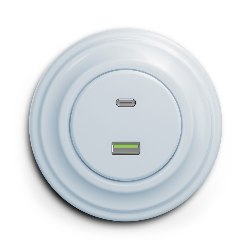 Kliklap - Vintage USB socket A+C blue