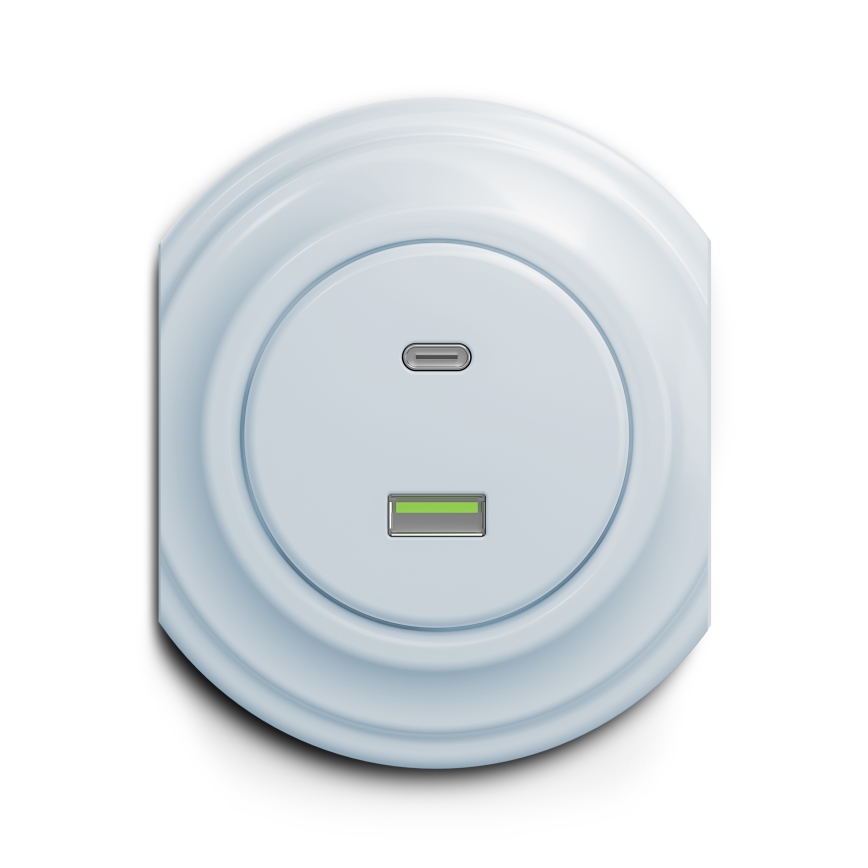 Kliklap - Vintage USB socket A+C blue