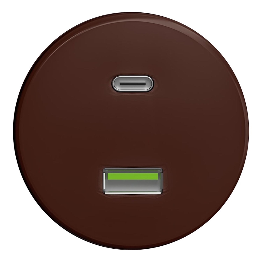 Kliklap - Vintage USB socket A+C brown