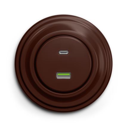 Kliklap - Vintage USB socket A+C brown