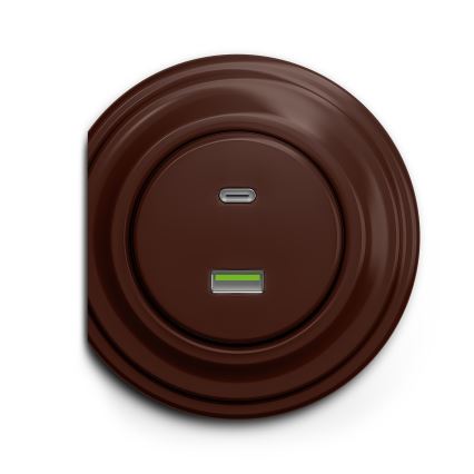 Kliklap - Vintage USB socket A+C brown