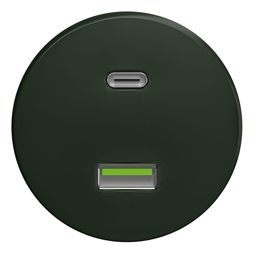 Kliklap - Vintage USB socket A+C green