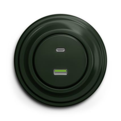 Kliklap - Vintage USB socket A+C green