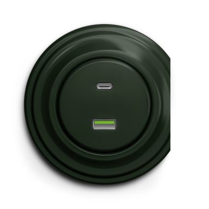 Kliklap - Vintage USB socket A+C green