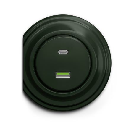 Kliklap - Vintage USB socket A+C green