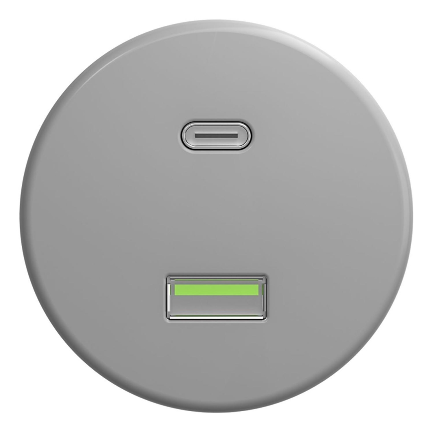 Kliklap - Vintage USB socket A+C grey