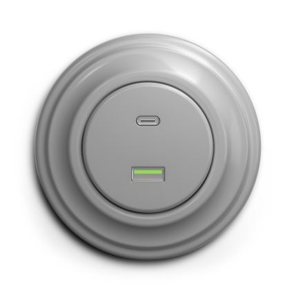 Kliklap - Vintage USB socket A+C grey