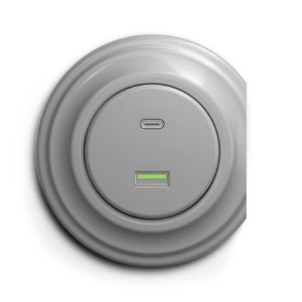 Kliklap - Vintage USB socket A+C grey