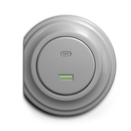 Kliklap - Vintage USB socket A+C grey