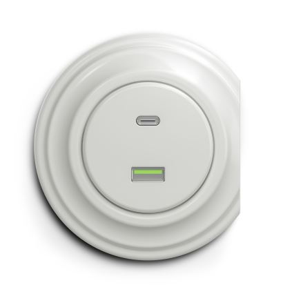Kliklap - Vintage USB socket A+C white
