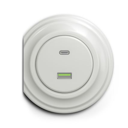 Kliklap - Vintage USB socket A+C white