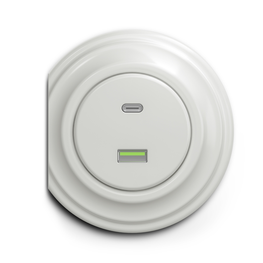 Kliklap - Vintage USB socket A+C white