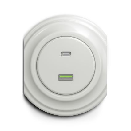 Kliklap - Vintage USB socket A+C white