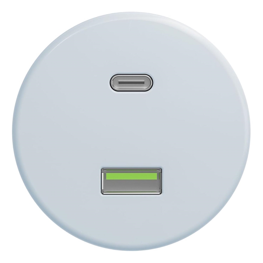 Kliklap - Vintage USB socket A+C without frame blue