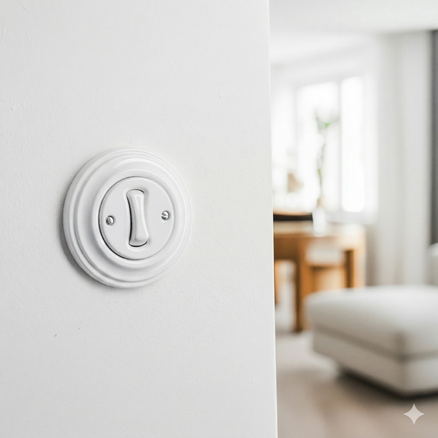 Kliklap — Retro 4-way switch with frame No. 7, Snow White